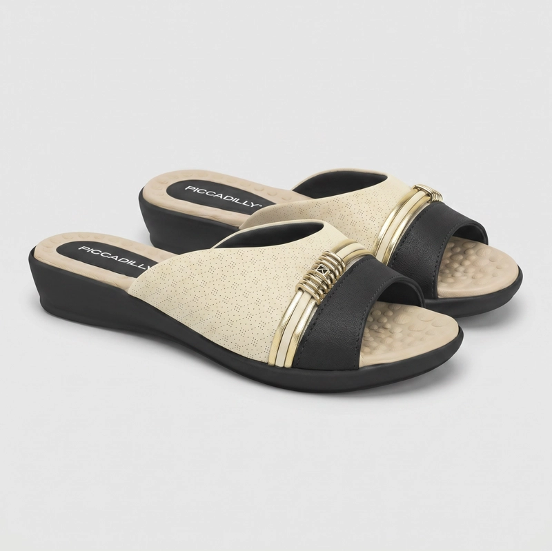 SANDALIA MUJER_ CREMA/NEGRO CAMILA 04 PICCADILLY - 3