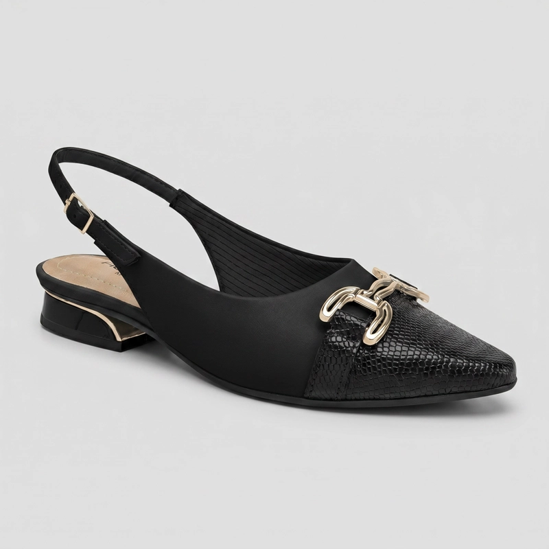 ZAPATO MUJER_ NEGRO/DORADO SILVIA 04 PICCADILLY - 2