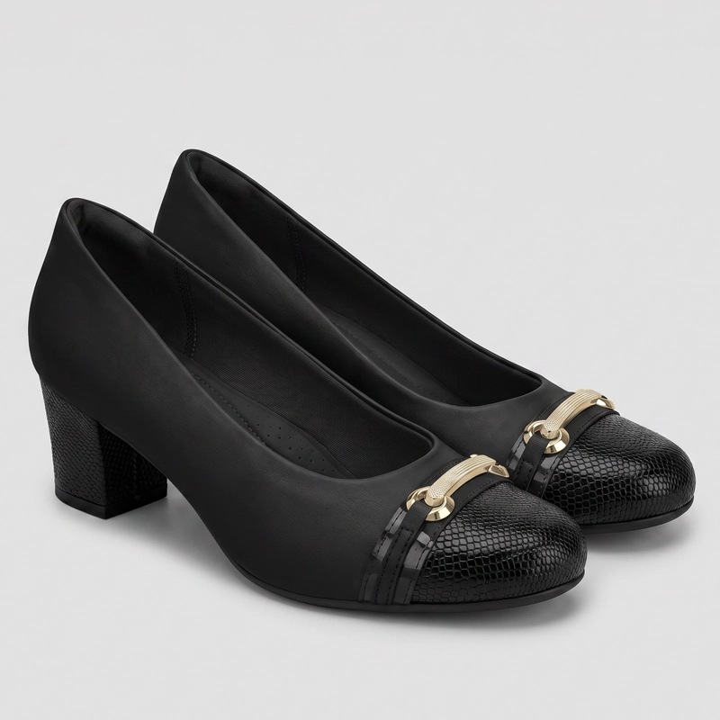 ZAPATO MUJER_ NEGRO/DORADO LAURA PICCADILLY - 3