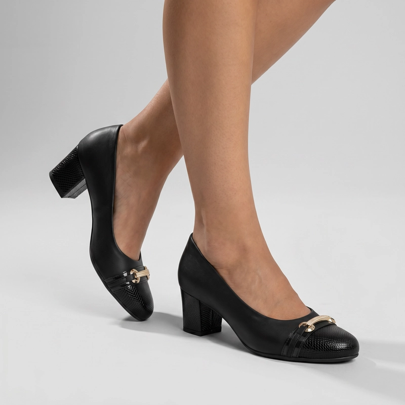 ZAPATO MUJER_ NEGRO/DORADO LAURA PICCADILLY - 4