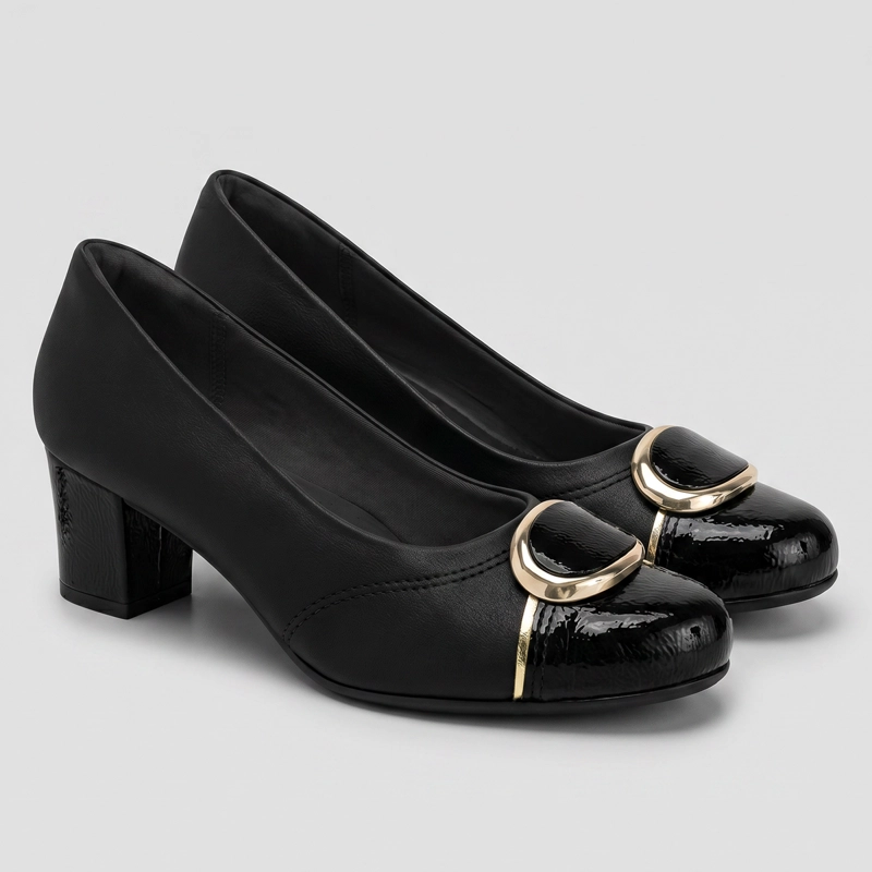 ZAPATO MUJER_ NEGRO/DORADO LAURA 03 PICCADILLY - 3