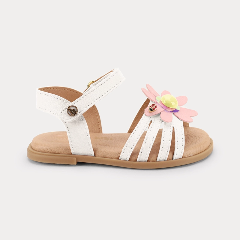 SANDALIA INFANTIL BLANCO FLOR BIBI - 1