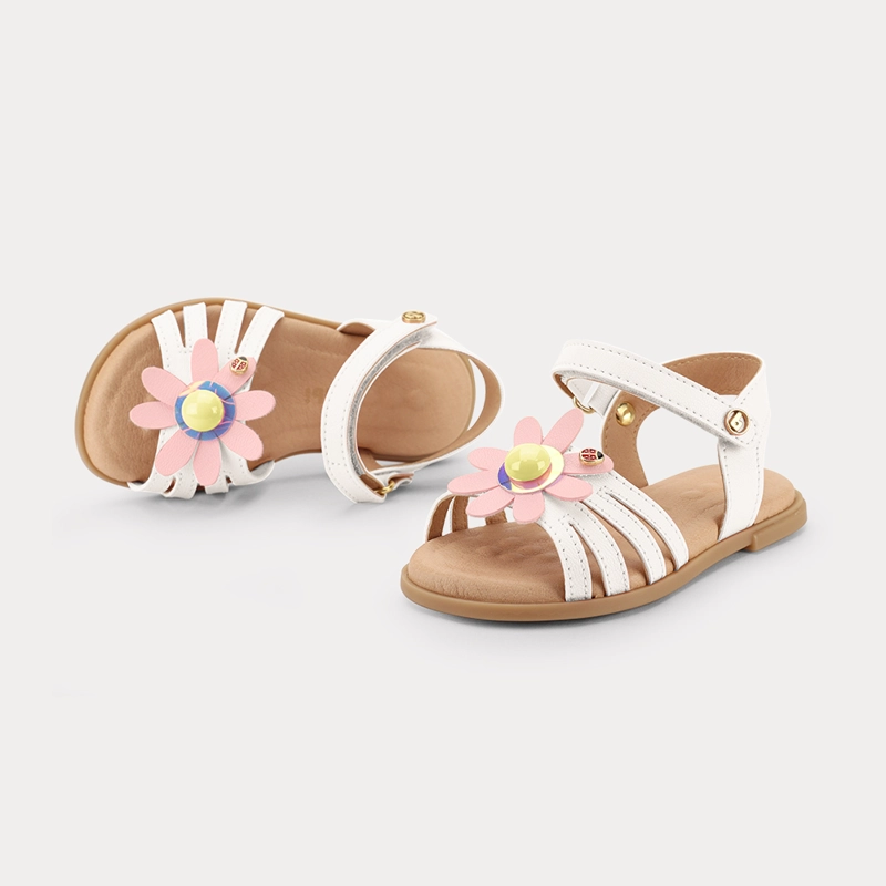 SANDALIA INFANTIL BLANCO FLOR BIBI - 2