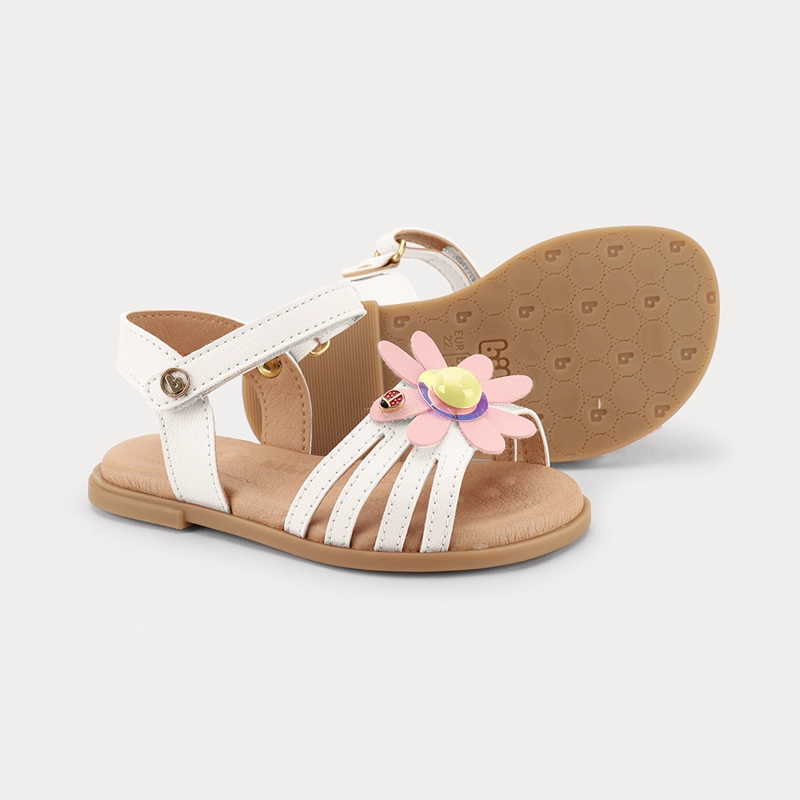SANDALIA INFANTIL BLANCO FLOR BIBI - 3