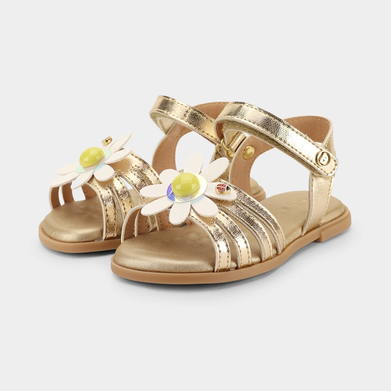SANDALIA INFANTIL DORADO FLOR BIBI - 2