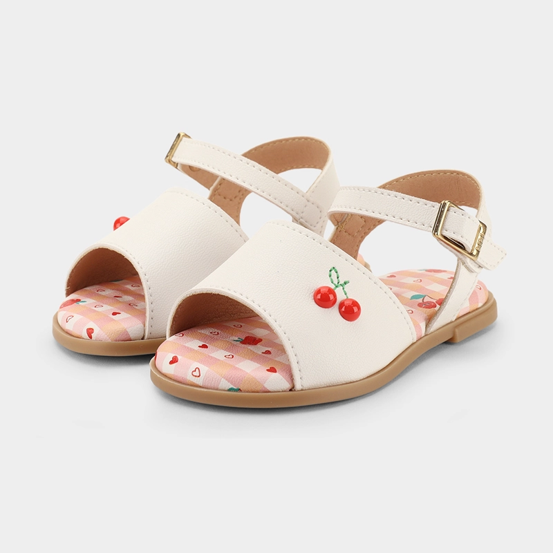SANDALIA INFANTIL BLANCO CHERRY SHINE BIBI - 2
