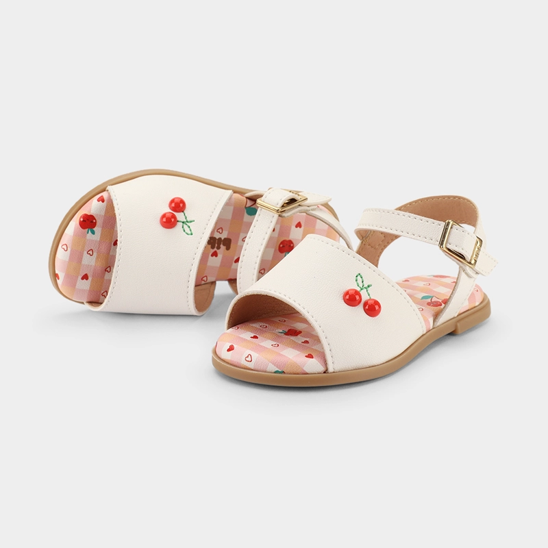 SANDALIA INFANTIL BLANCO CHERRY SHINE BIBI - 3