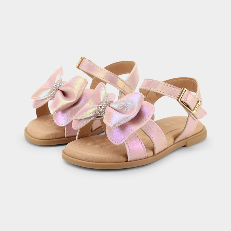 SANDALIA INFANTIL ROSADO MOÑO BIBI - 2