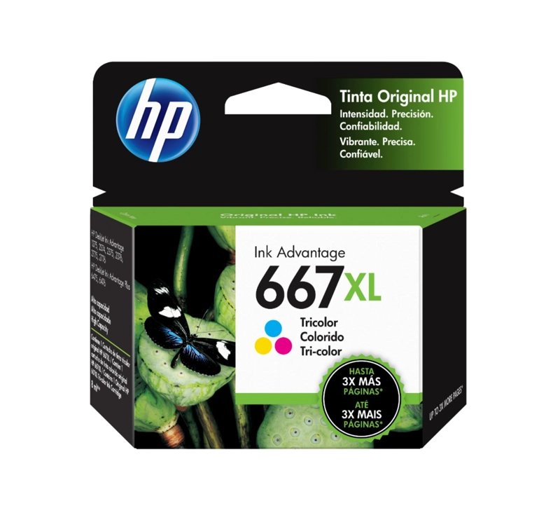 CARTUCHO DE TINTA HP 667XL TRICOLOR ORIGINAL - 1