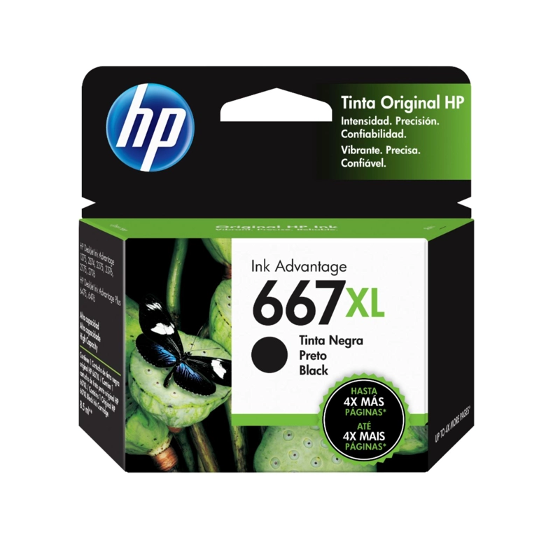 CARTUCHO DE TINTA HP 667XL NEGRA ORIGINAL - 1