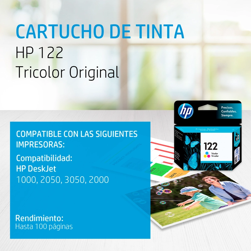 CARTUCHO DE TINTA HP 122 TRICOLOR ORIGINAL - 2