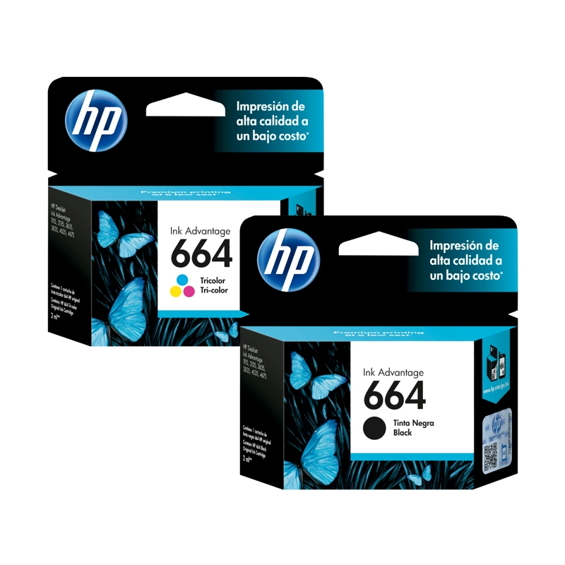 PACK CARTUCHOS TINTA ORIGINAL HP 664 NEGRA ORIGINAL + HP 664 TRICOLOR - 1