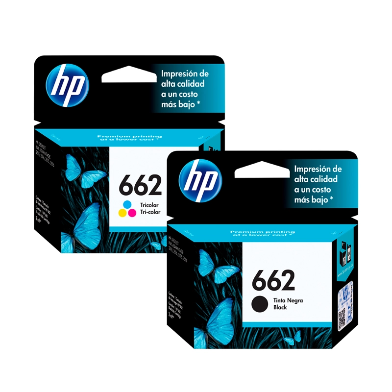 PACK CARTUCHOS DE TINTA ORIGINAL HP 662 NEGRA ORIGINAL + HP 662 TRICOLOR - 1