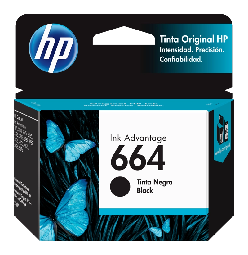 Cartucho de tinta HP 664 negra Original - 1
