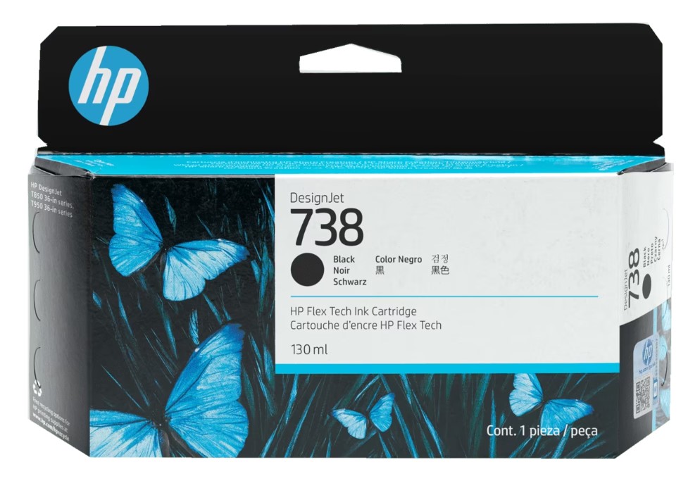 CARTUCHO DE TINTA HP NEGRO DESIGNJET 738 DE 130 ML - 1
