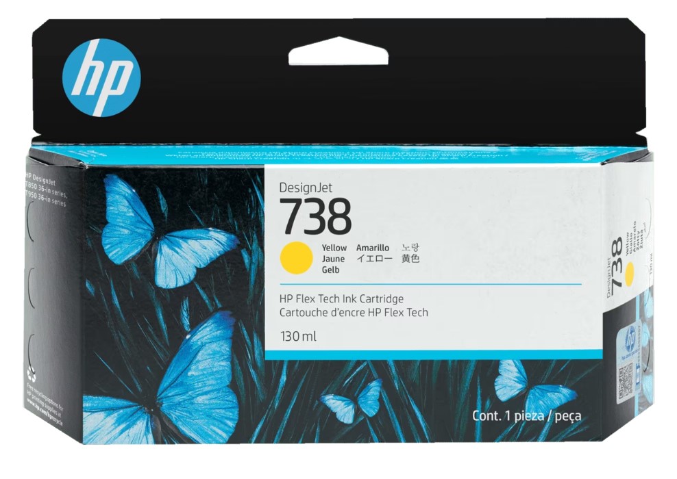 CARTUCHO DE TINTA HP AMARILLO DESIGNJET 738 DE 130 ML - 1
