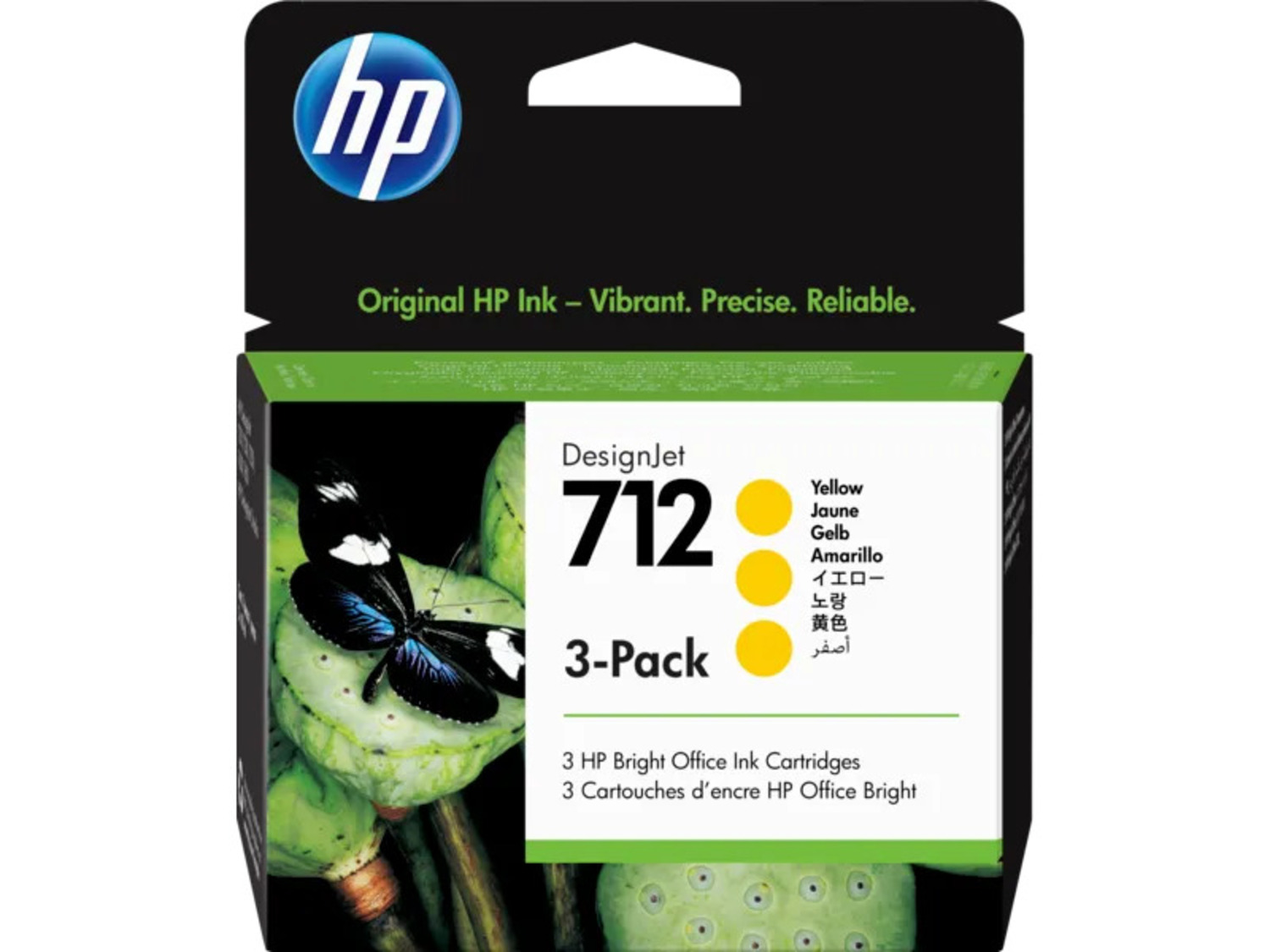 PACK DE 3 CARTUCHOS DE TINTA HP DESIGNJET 712 AMARILLO ORIGINAL - 1