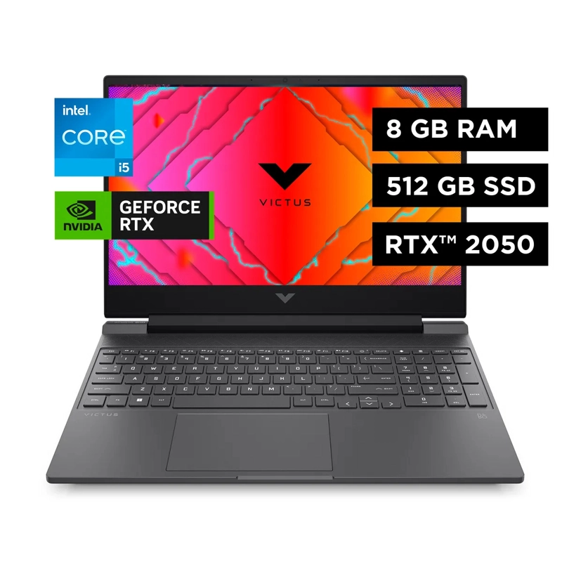 NOTEBOOK GAMER HP 15-FA1107LA I5 8GB RAM 512GB SSD RTX2050 4GB - 4