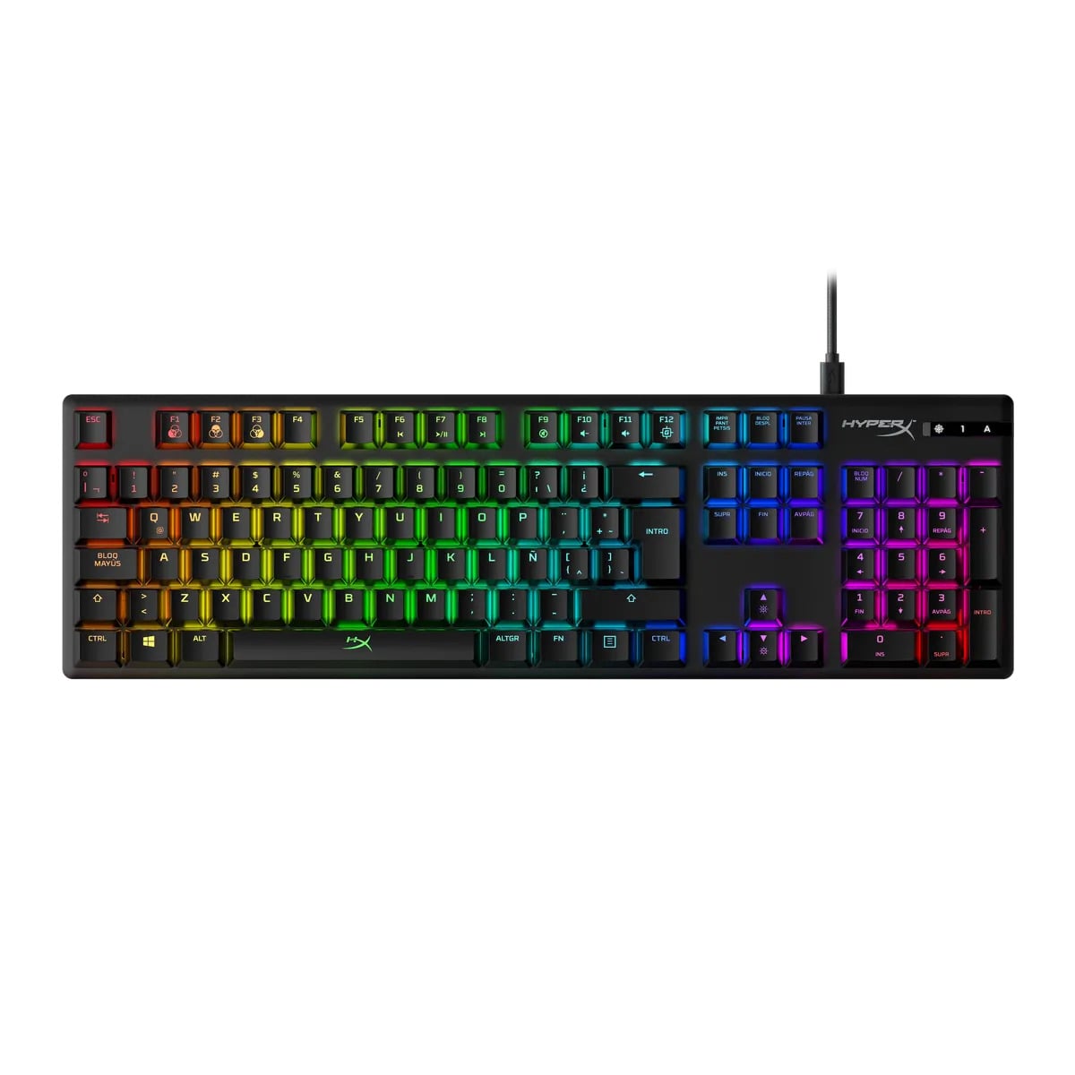 TECLADO HYPERX ALLOY CORE ROJO HX (DISPOSICION PARA LA) NEGRO - 1