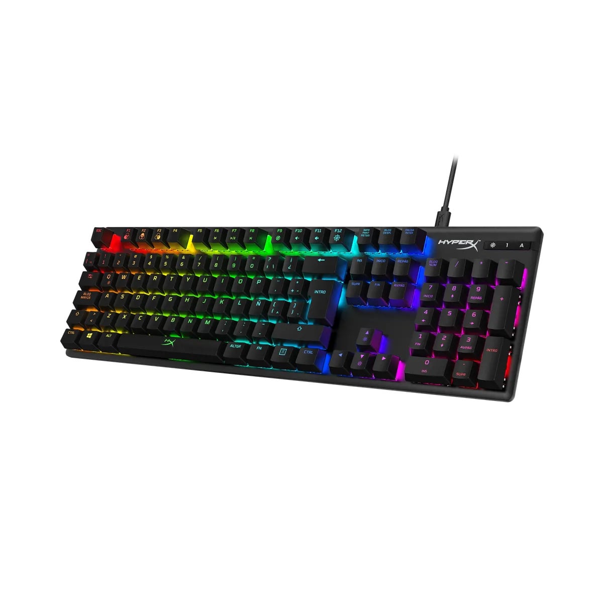 TECLADO HYPERX ALLOY CORE ROJO HX (DISPOSICION PARA LA) NEGRO - 2