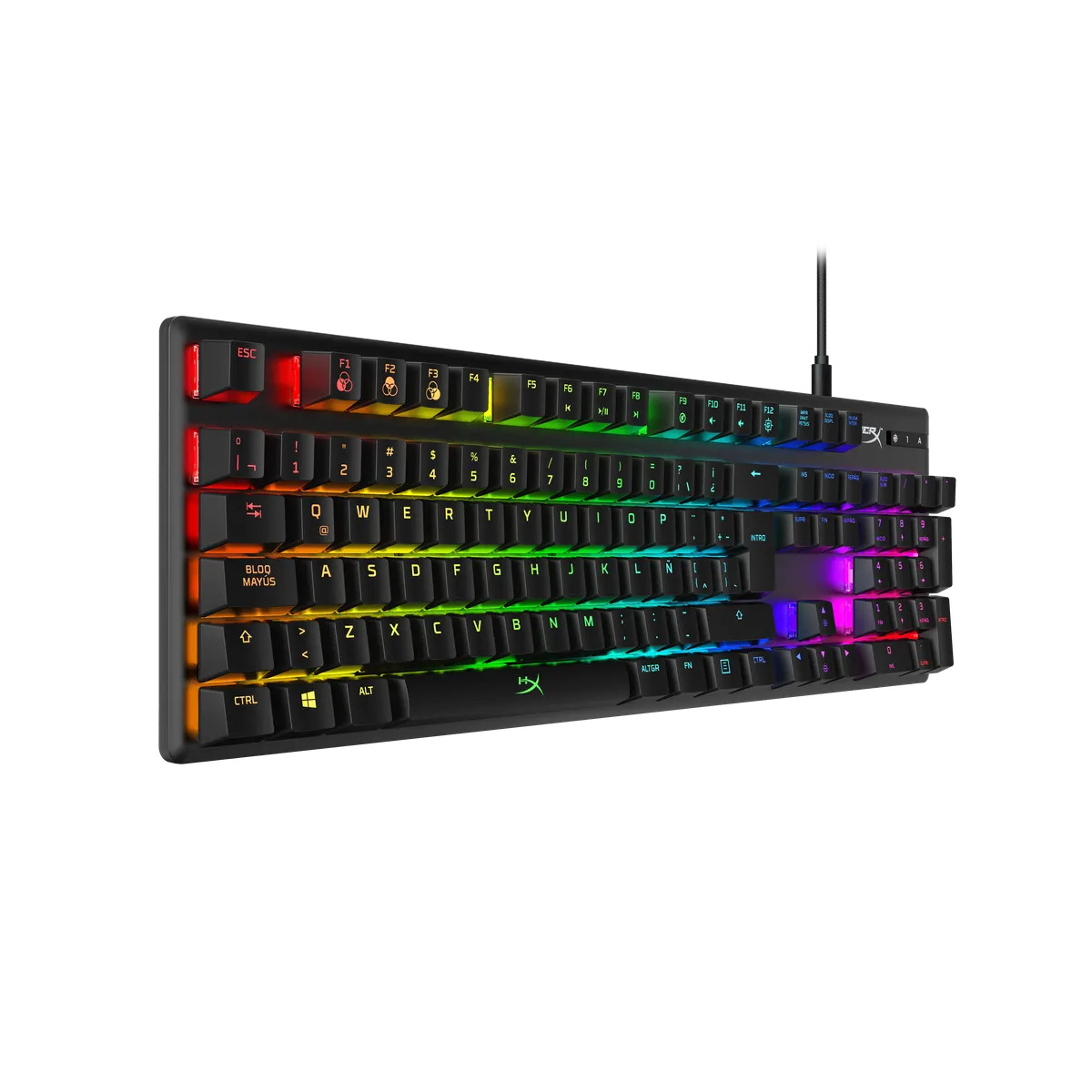 TECLADO HYPERX ALLOY CORE ROJO HX (DISPOSICION PARA LA) NEGRO - 4