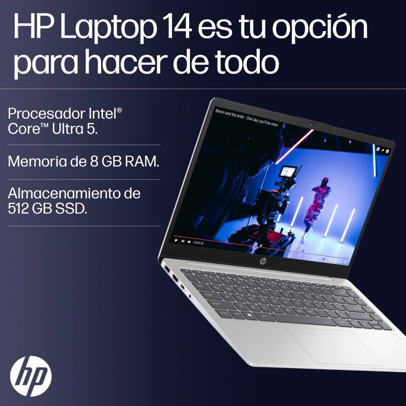 Notebook HP 14-ep1001la Intel Core Ultra 5 8gb Ram 512gb Ssd Windows 11 Home - 8