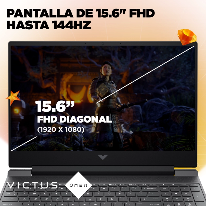 Notebook HP Gamer Victus 15-fb2015la AMD Ryzen 5 16gb Ram 1tb Ssd RTX3050 6gb Windows 11 Home - 10