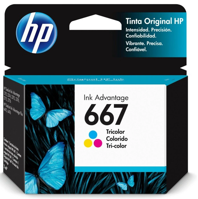 HP 667 TRI-COLOR INK CARTRIDGE 100 PAGES - 1