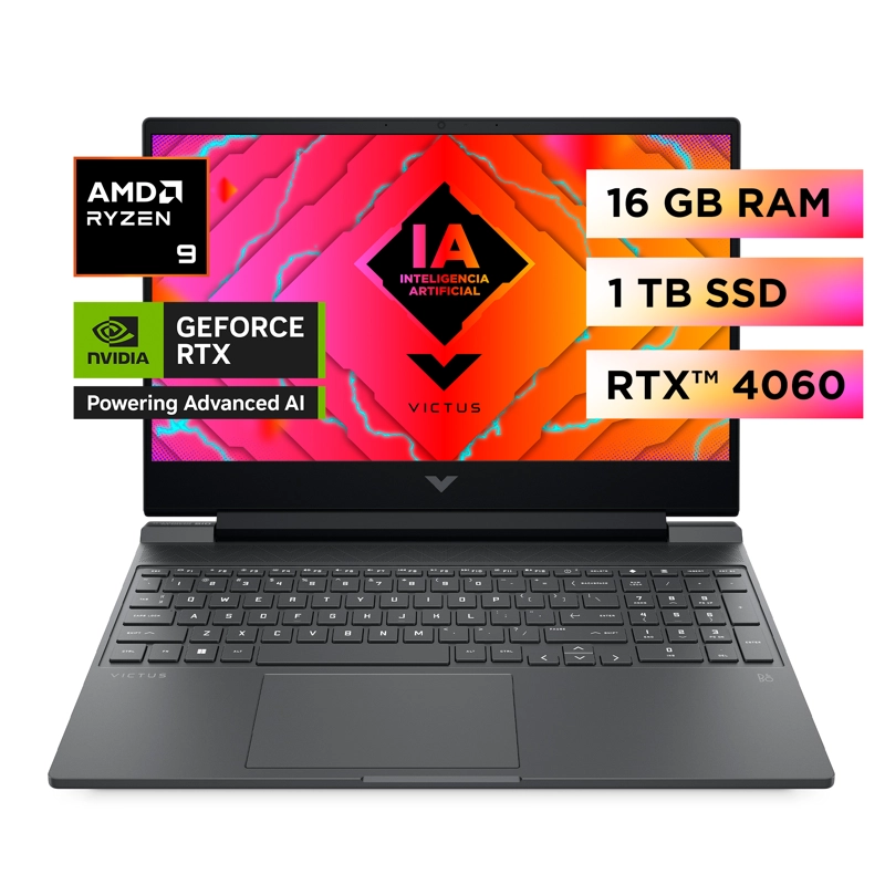 Notebook HP Gaming Victus 15-fb3004la AMD Ryzen 9 16gb Ram 1TB Ssd RTX 4060 8GB Windows 11 Home - 2