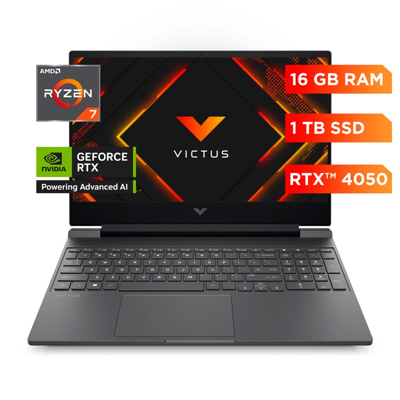 NOTEBOOK HP GAMER VICTUS 15-FB3036LA AMD RYZEN 7 16GB RAM 1TB SSD RTX4050 6GB WINDOWS 11 HOME - 1