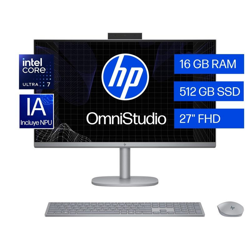 All in One HP OmniStudio X 27-cs0272la Intel Core Ultra 7 16GB RAM 512GB SSD 27" Táctil FHD W11H - 1