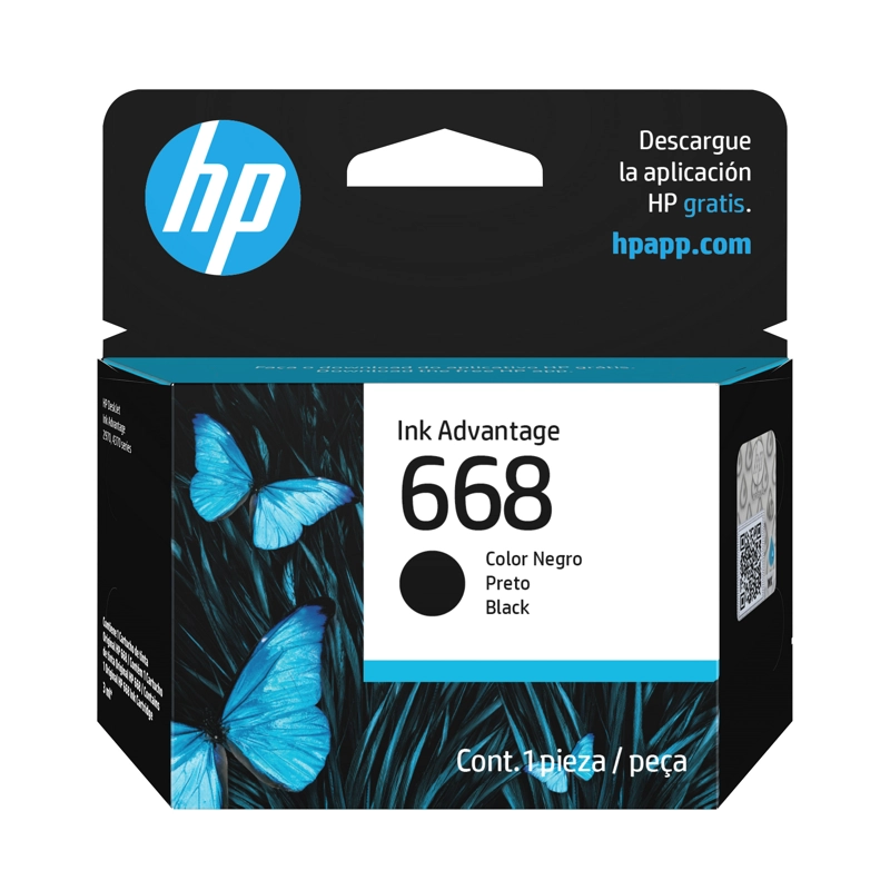 HP 668 BLACK ORIGINAL INK ADVANTAGE CARTRIDGE - 1