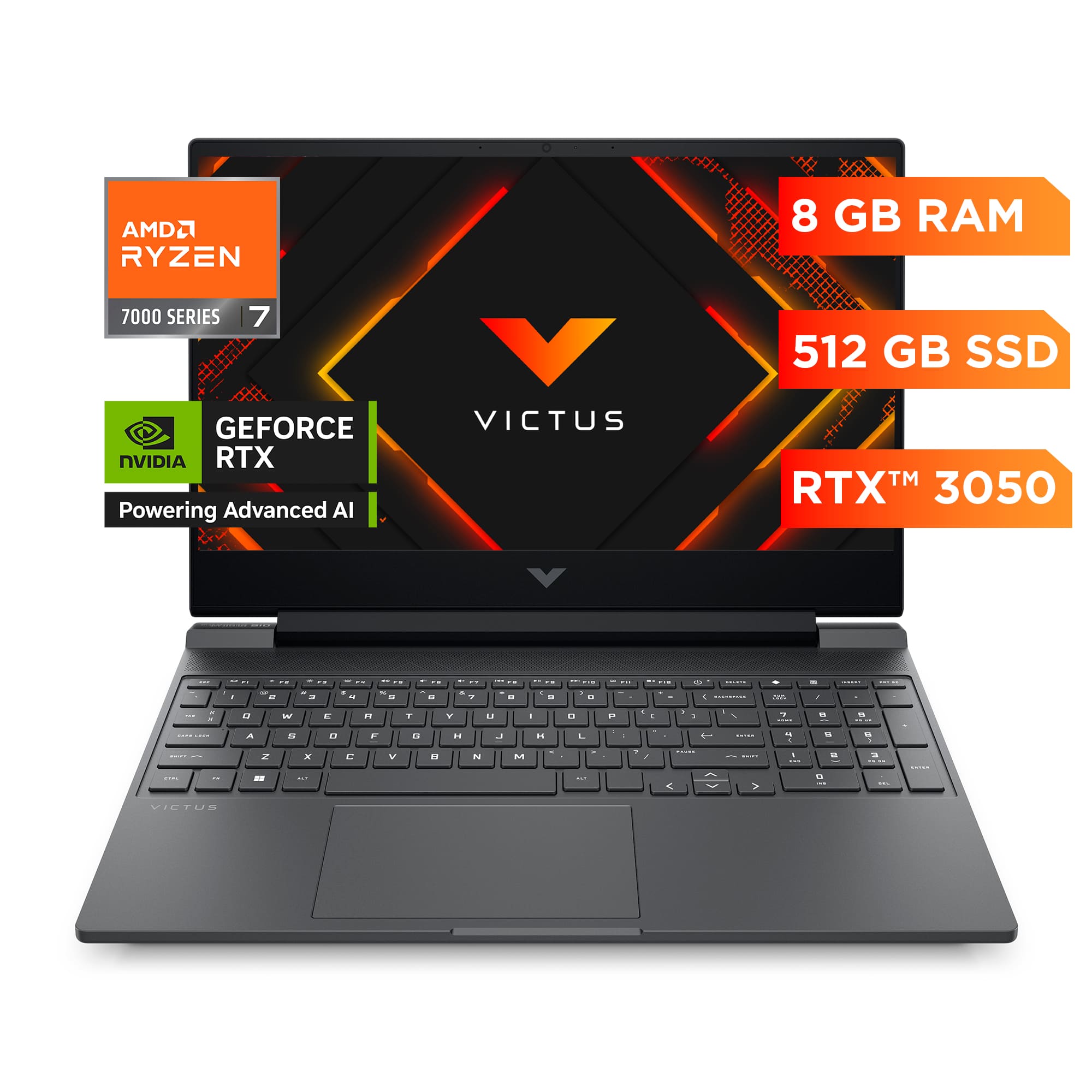 NOTEBOOK HP GAMING VICTUS 15-FB3018LA AMD RYZEN 7 8GB RAM 512GB SSD RTX 3050 WINDOWS 11 HOME - 3