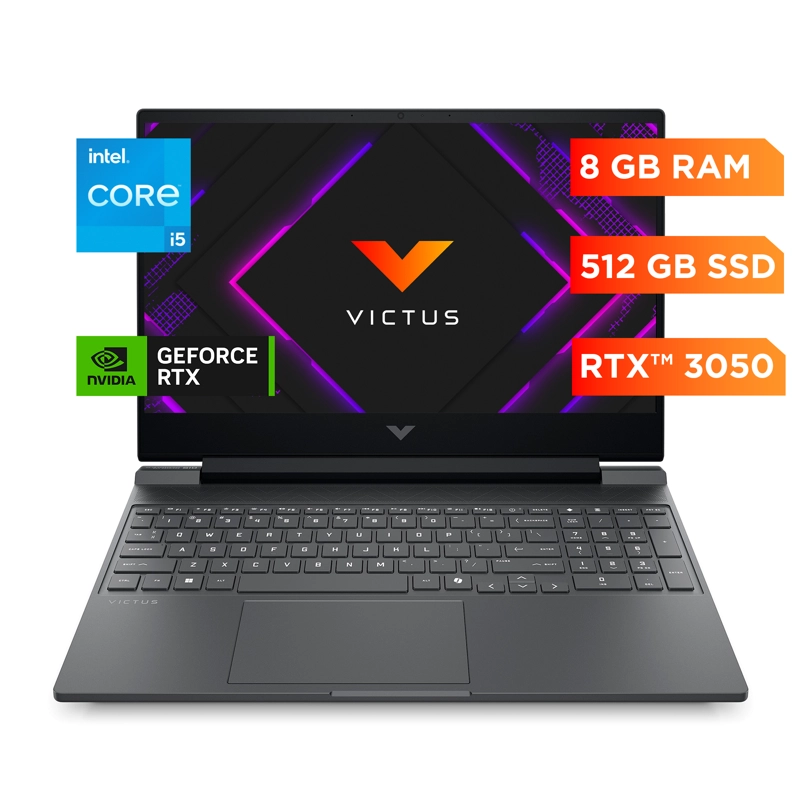 NOTEBOOK GAMER VICTUS HP 15-FA2009LA INTEL CORE I5 8GB RAM RTX 3050 512GB SSD 15.6' FHD 144HZ W11H - 2