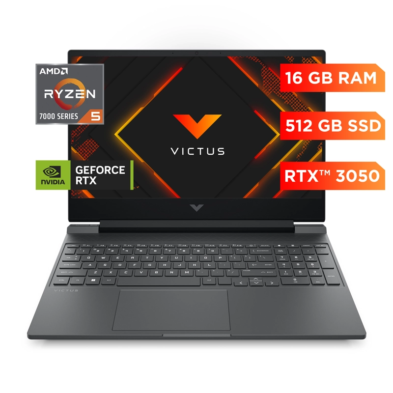 NOTEBOOK GAMER VICTUS HP 15-FB3000LA AMD RYZEN 5 16GB RAM RTX 3050 512GB SSD 15.6' FHD 144HZ W11H - 2