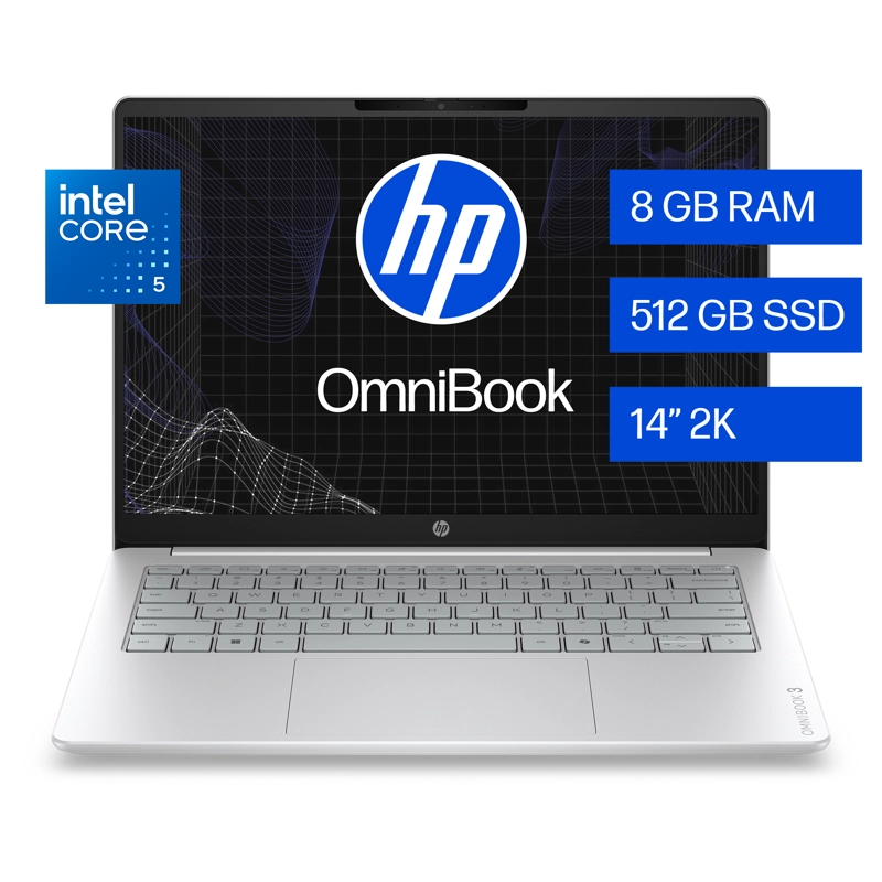 NOTEBOOK HP OMNIBOOK 3 14-HU0050LA INTEL CORE 5 8GB RAM 512GB SSD 14' 2K W11H - 2