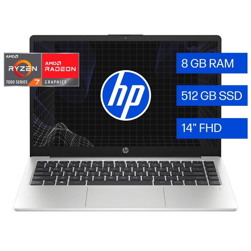 NOTEBOOK HP 245 G10 AMD RYZEN 7 8GB RAM 512GB SSD 14' W11H - 2