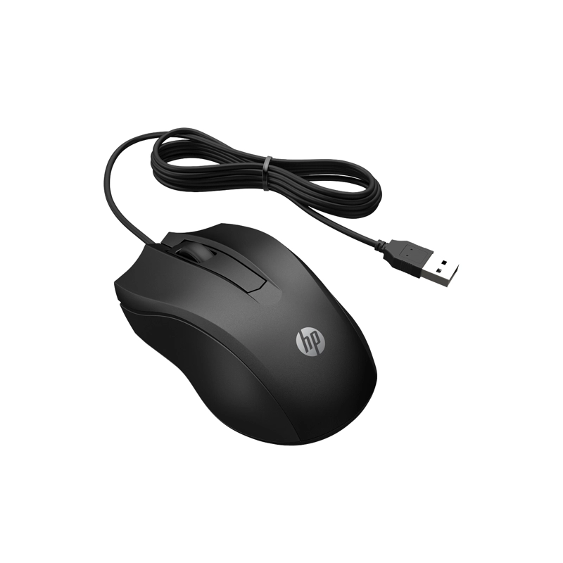 MOUSE CON CABLE HP 100 NEGRO - 5