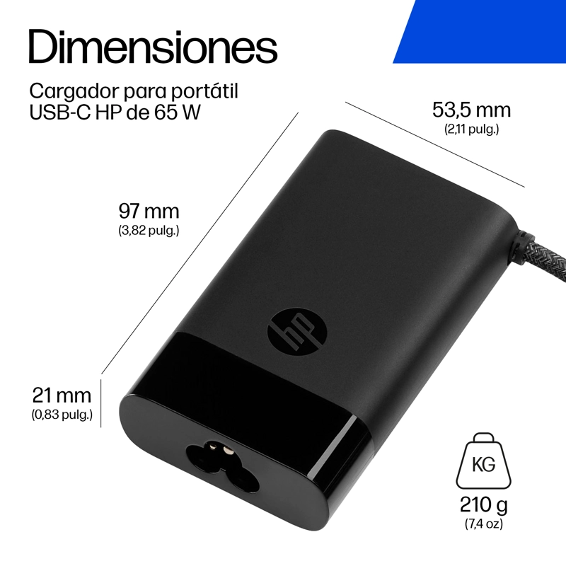 CARGADOR DE LAPTOP HP USB-C 65W - 7