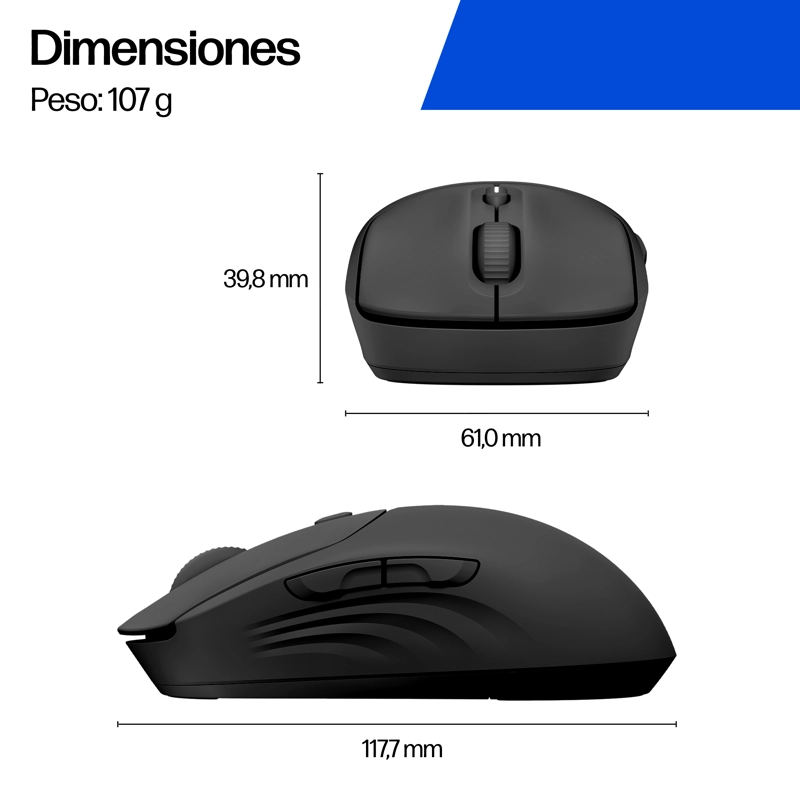 MOUSE INALAMBRICO HP 400 SILENCIOSO NEGRO - 13