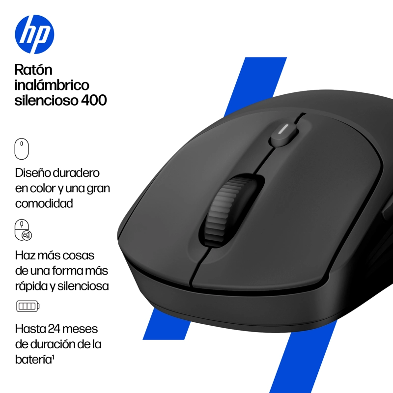 MOUSE INALAMBRICO HP 400 SILENCIOSO NEGRO - 8