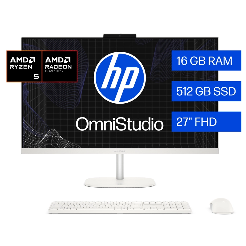 ALL IN ONE HP OMNISTUDIO 27-CV0072LA AMD RYZEN 5 16GB RAM 512GB SSD 27' WINDOWS 11 HOME - 1