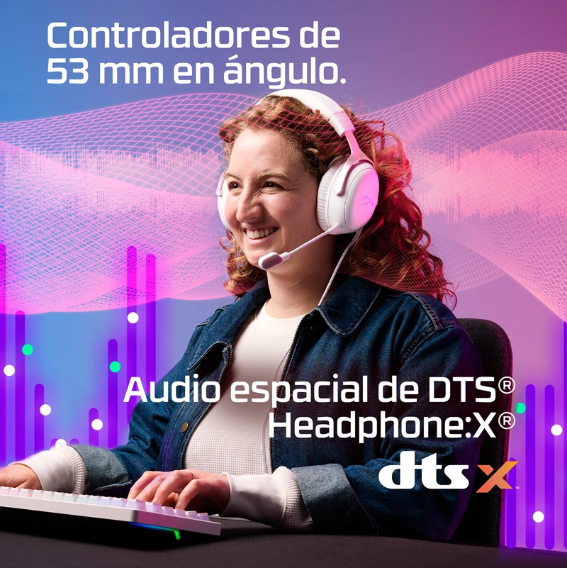 AUDIFONOS GAMING HYPERX CLOUD III BLANCO/ROSA - 10