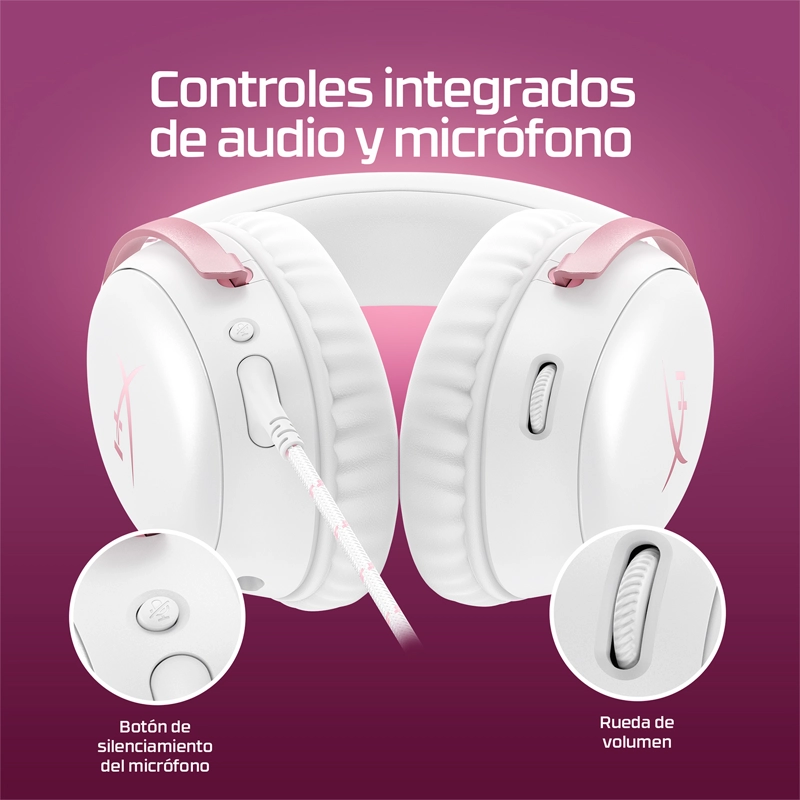 AUDIFONOS GAMING HYPERX CLOUD III BLANCO/ROSA - 11