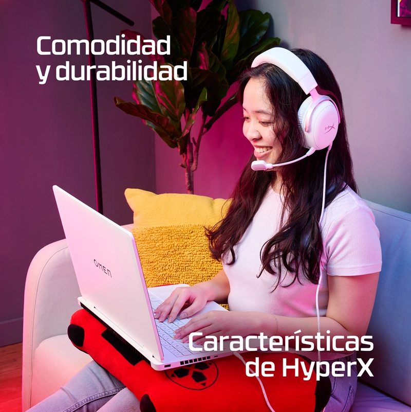 AUDIFONOS GAMING HYPERX CLOUD III BLANCO/ROSA - 8