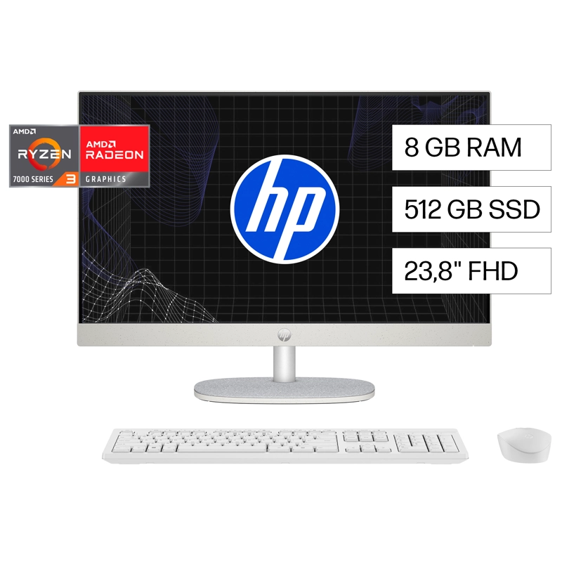 ALL IN ONE HP 24-CR0232LA AMD RYZEN 3 8GB RAM 512GB SSD 23.8' WINDOWS 11 HOME - 1