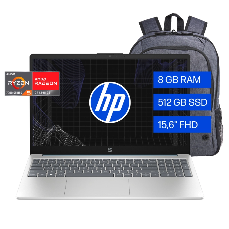 NOTEBOOK HP 15-FC0251LA AMD RYZEN 5 8GB RAM 512GB SSD 15.6' FHD WINDOWS 11 HOME - 1