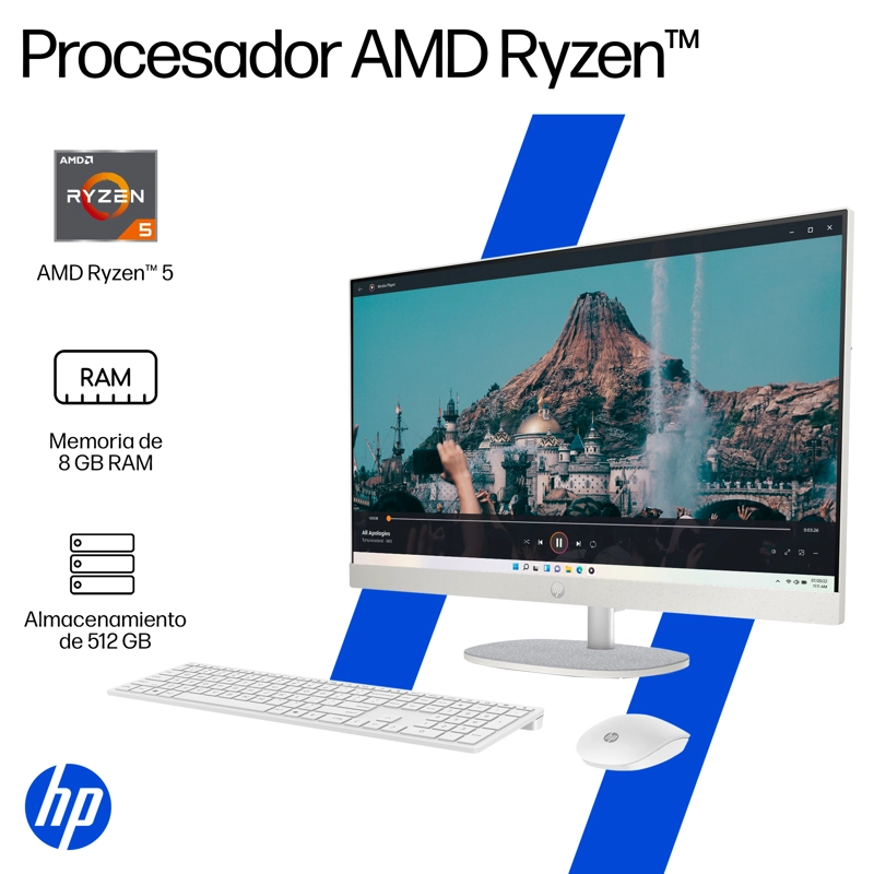 ALL IN ONE HP 27-CR0250LA AMD RYZEN 5 8GB RAM 512GB SSD 27' FHD WINDOWS 11 HOME - 9