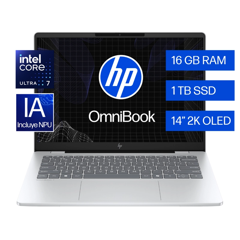 NOTEBOOK HP OMNIBOOK 7 AI 14-FR0070LA INTEL CORE ULTRA 7 16GB RAM 1TB SSD 14' 2K WINDOWS 11 HOME - 1