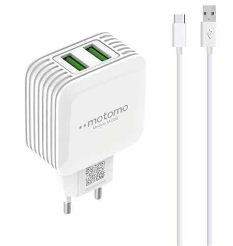 OEM PACK MOTOMO CABLE TIPO C + CARGADOR 12W BLANCO